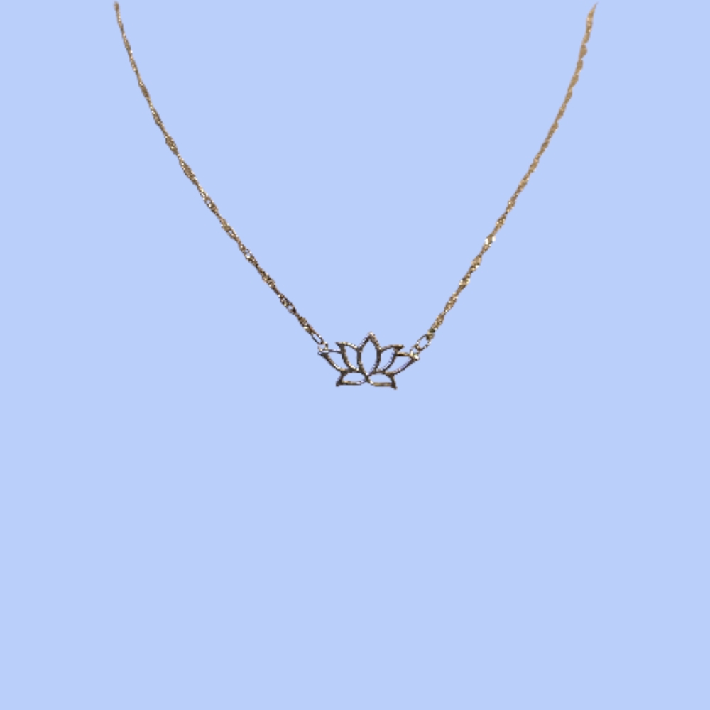 Delicate Sterling Silver Lotus Pendant Necklace